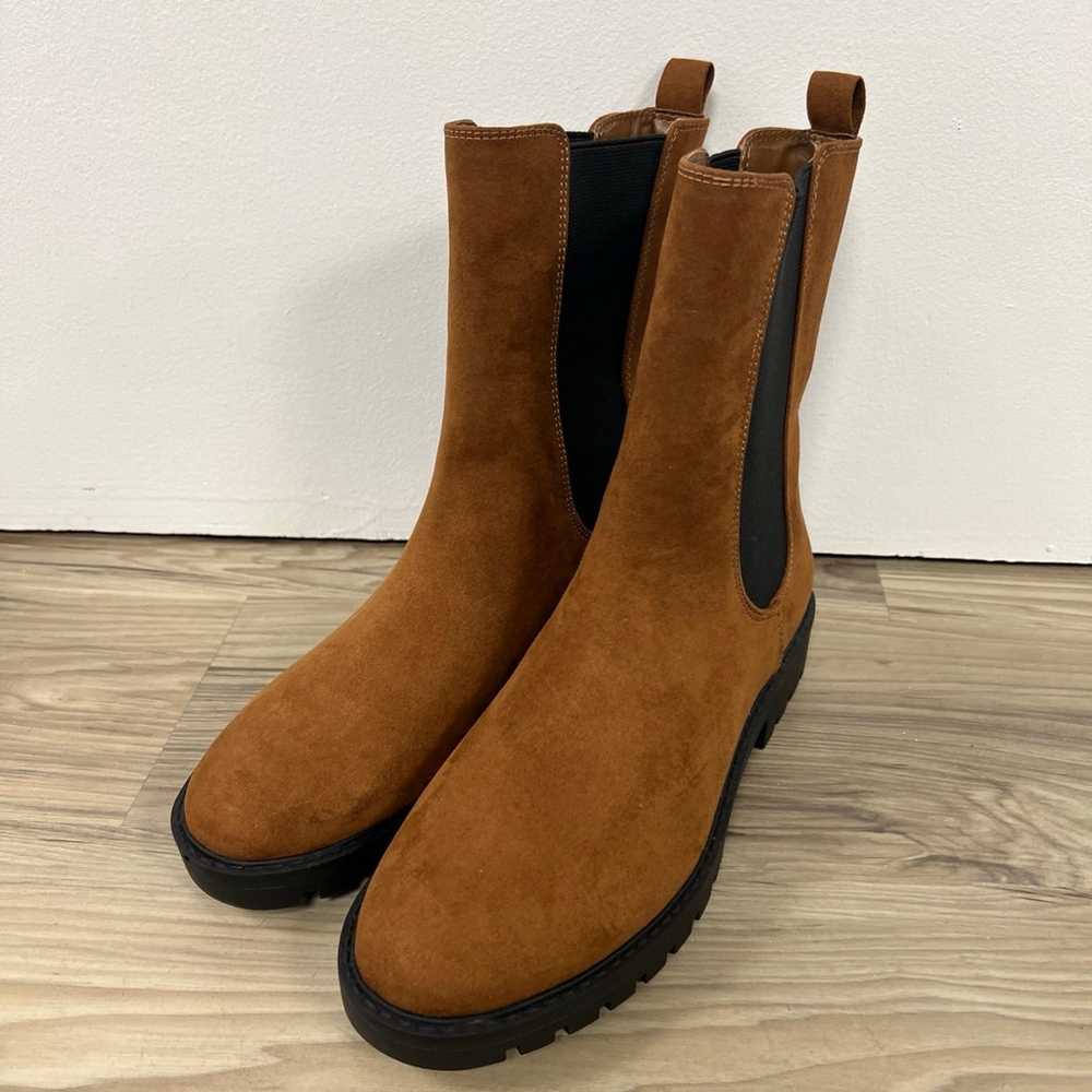 LOFT Textile Tall Lug Sole Chelsea Boots Brown Wo… - image 1