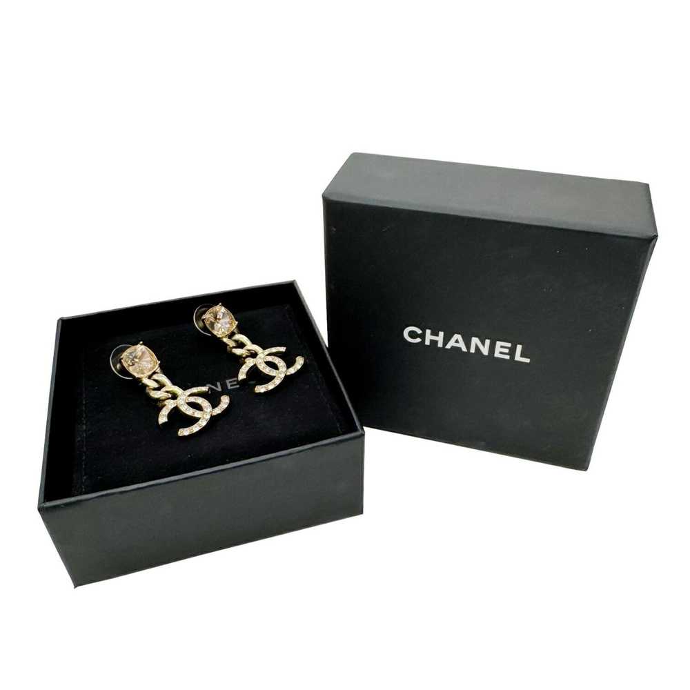 Chanel CHANEL Coco Mark Color Stone Chain Earring… - image 5