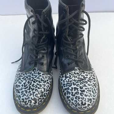 Dr. Martens 1460 Lace Up Leopard Black Grey Leath… - image 1