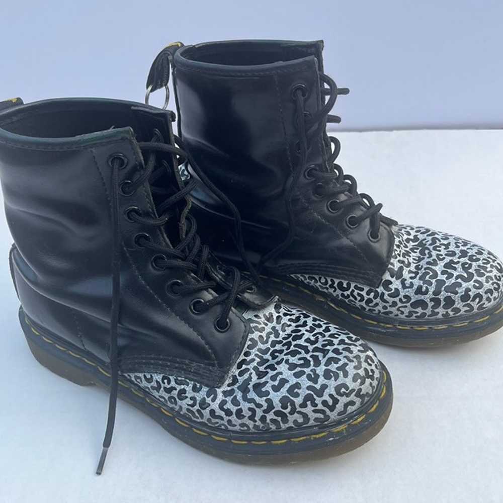 Dr. Martens 1460 Lace Up Leopard Black Grey Leath… - image 2