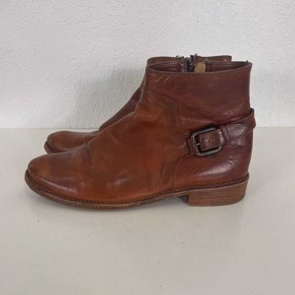 Frye Brown Leather Buckle Side Ankle Booties - image 5