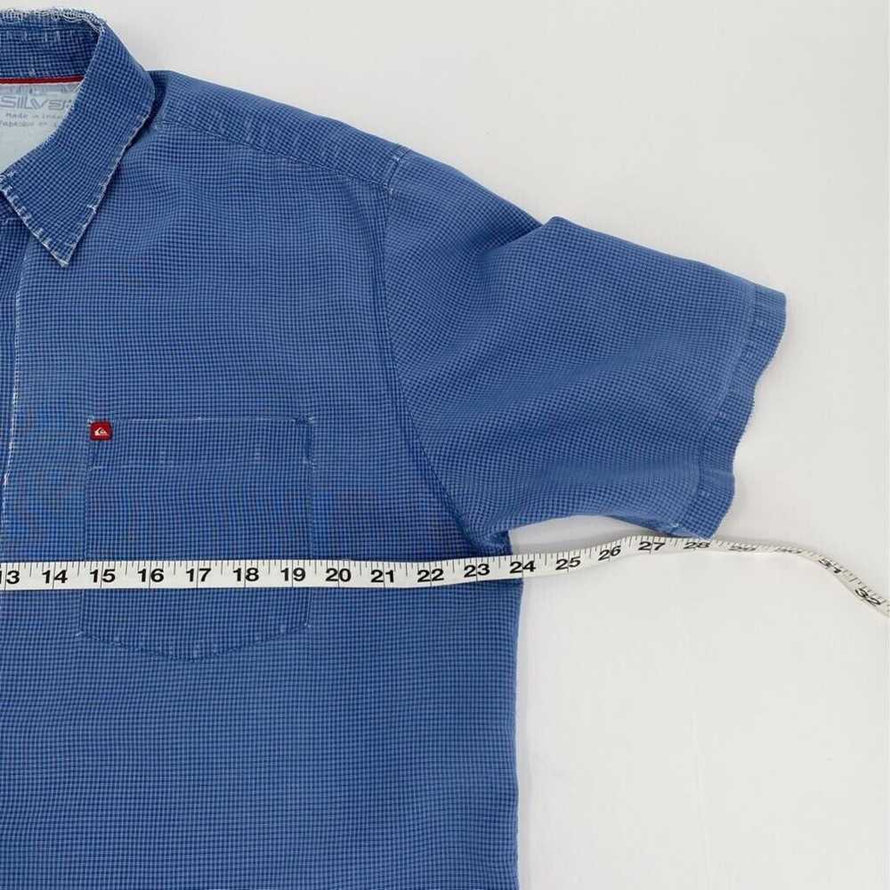 Quiksilver Mens Button Front Shirt Blue White Pla… - image 10