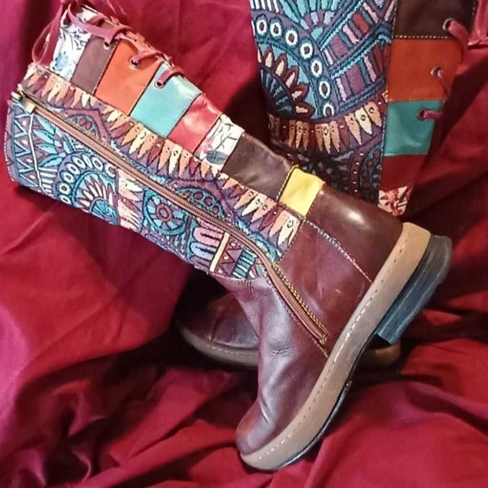 NWOB Socofy Handmade Bohemian Knee High Boots - image 8