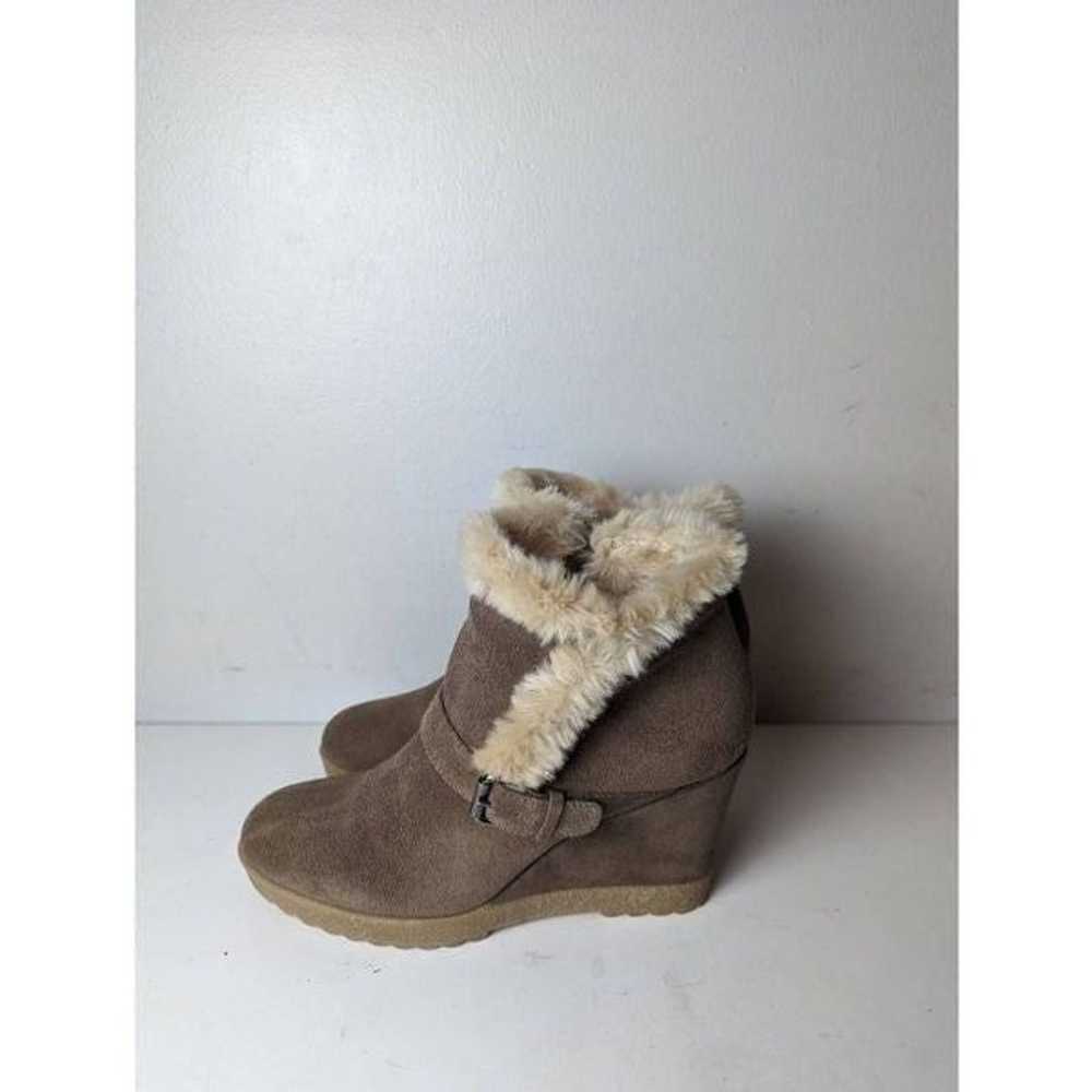 NWOB AQUATALIA Carlotta Faux Fur Wedge Bootie Siz… - image 3