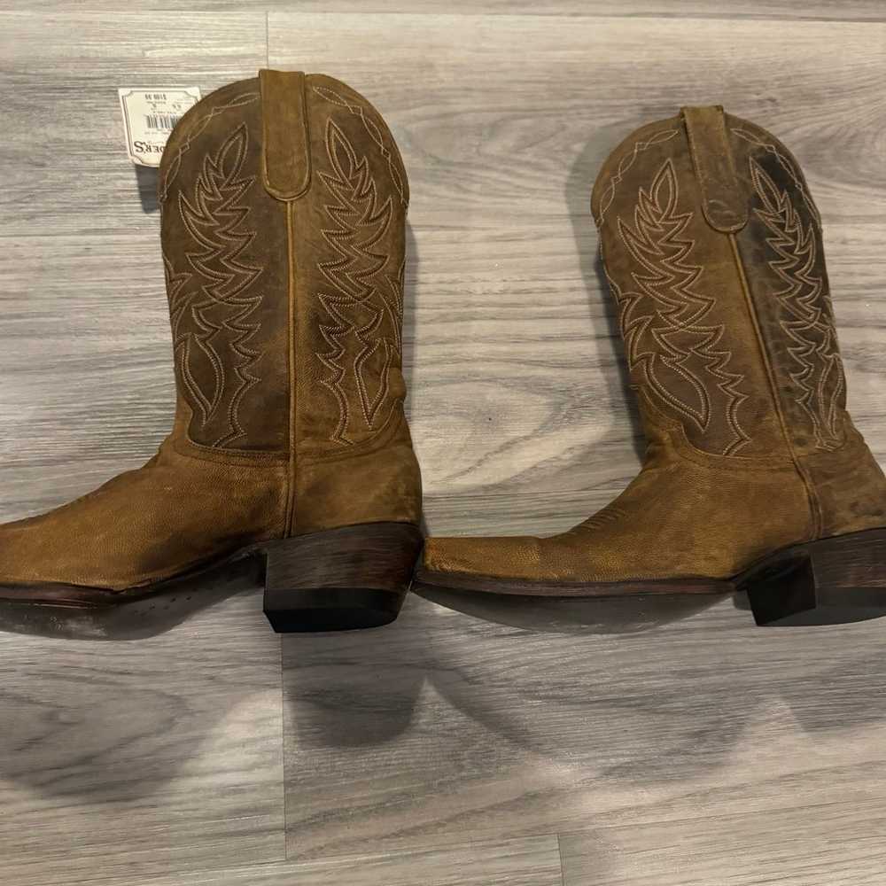 Cavender’s NWT brown leather cowgirl boots size 6… - image 1