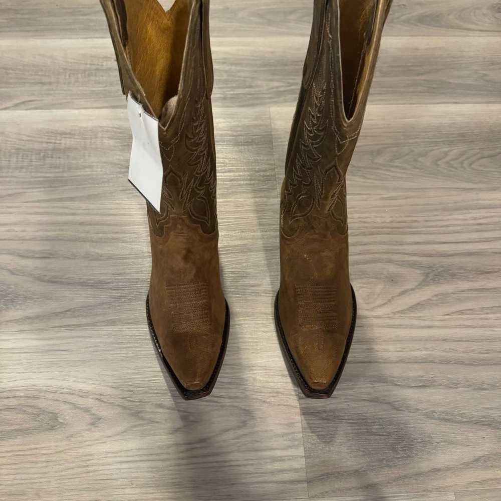 Cavender’s NWT brown leather cowgirl boots size 6… - image 2