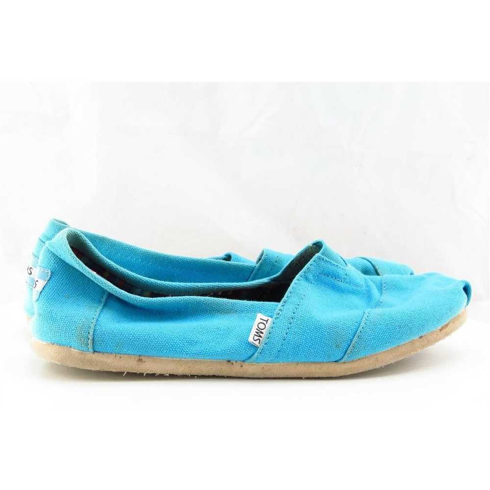 Toms Women Sz 9 M Blue Flat Fabric Shoes - image 4