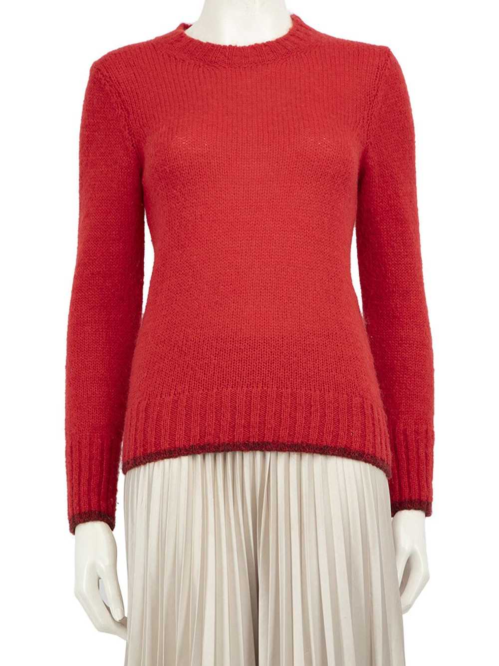 Maje Red Wool Long Sleeve Knit Jumper - image 1