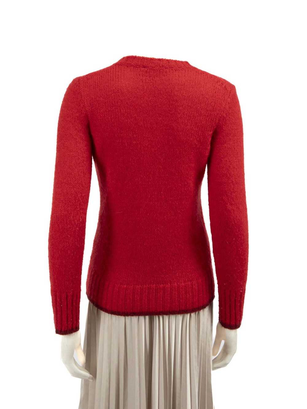 Maje Red Wool Long Sleeve Knit Jumper - image 3