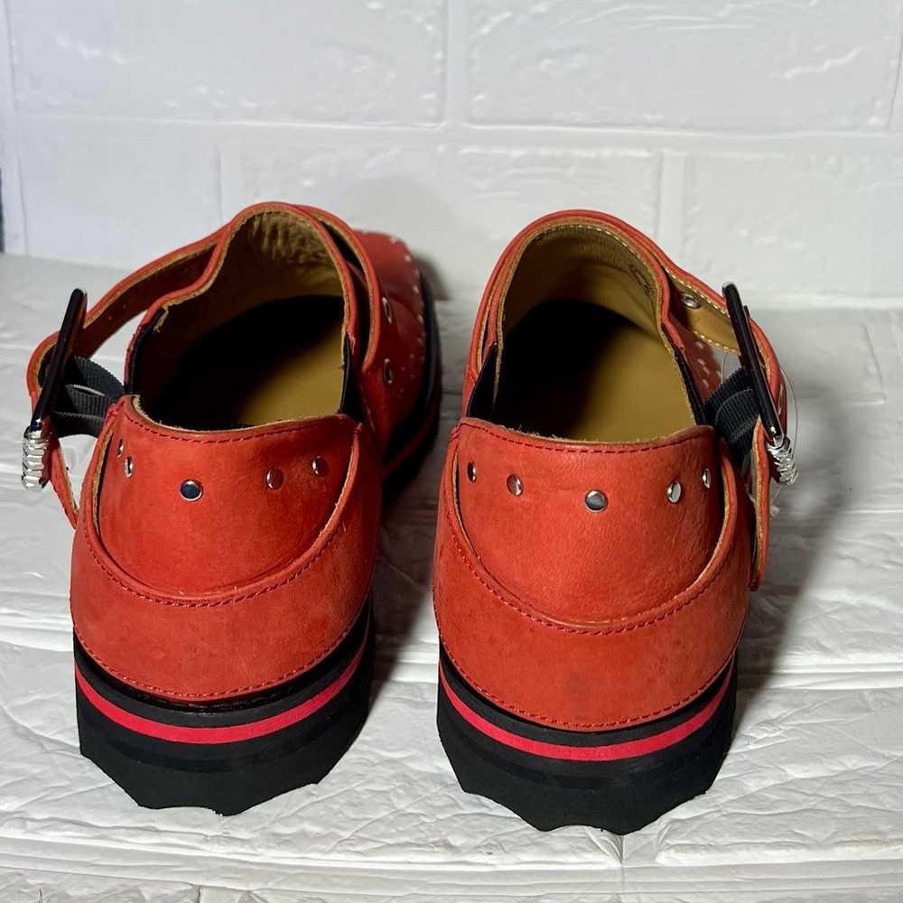 John fluevog red leather studded shoes size 6 - image 5