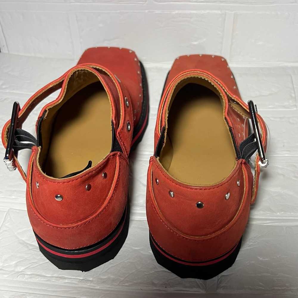 John fluevog red leather studded shoes size 6 - image 6