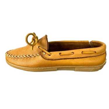 Minnetonka Tan Leather Moccasins Size 8 - image 1