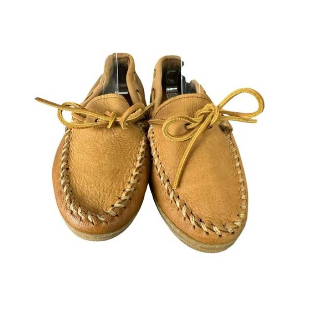 Minnetonka Tan Leather Moccasins Size 8 - image 2