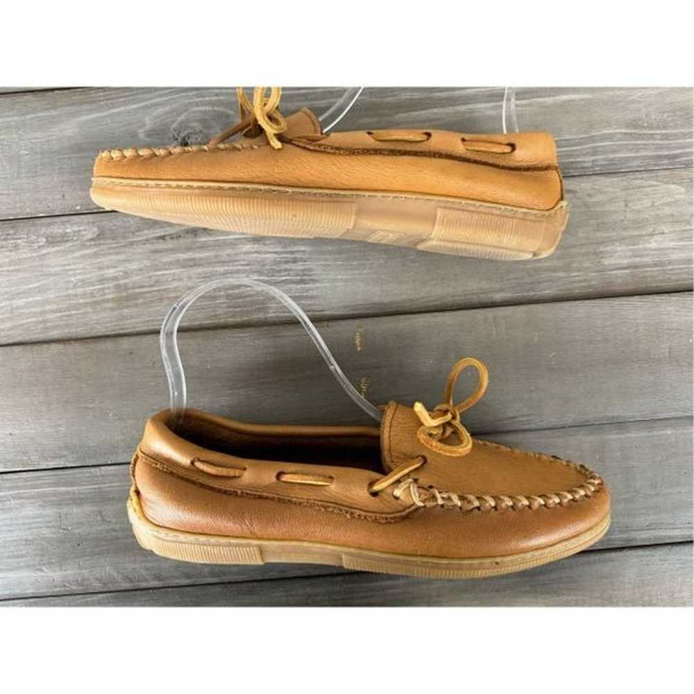 Minnetonka Tan Leather Moccasins Size 8 - image 4