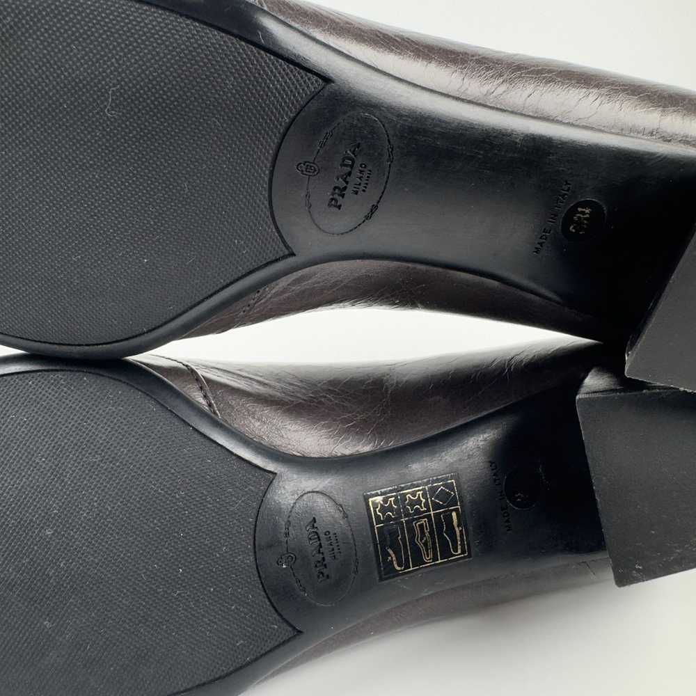 Prada Vintage Prada Gray Vit Shine Buckle Pumps W… - image 10