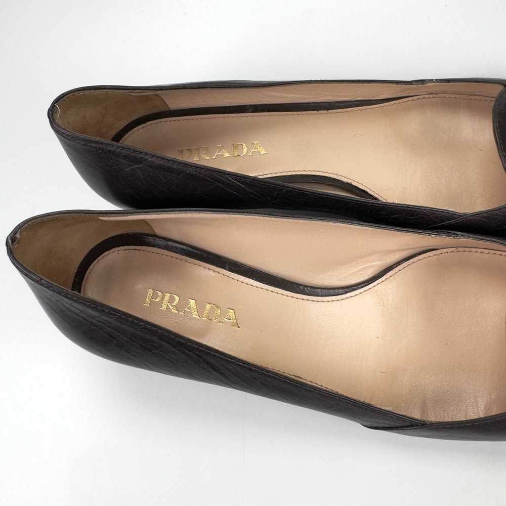 Prada Vintage Prada Gray Vit Shine Buckle Pumps W… - image 6