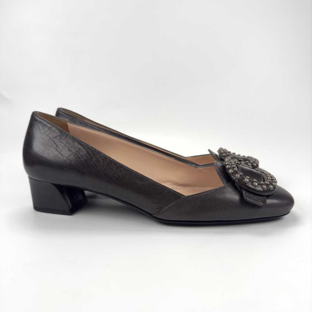 Prada Vintage Prada Gray Vit Shine Buckle Pumps W… - image 7