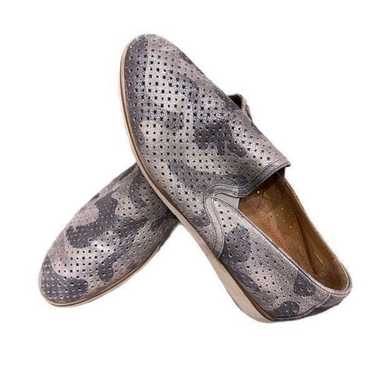 Trask Andi Pewter Perforated Camouflage Flats