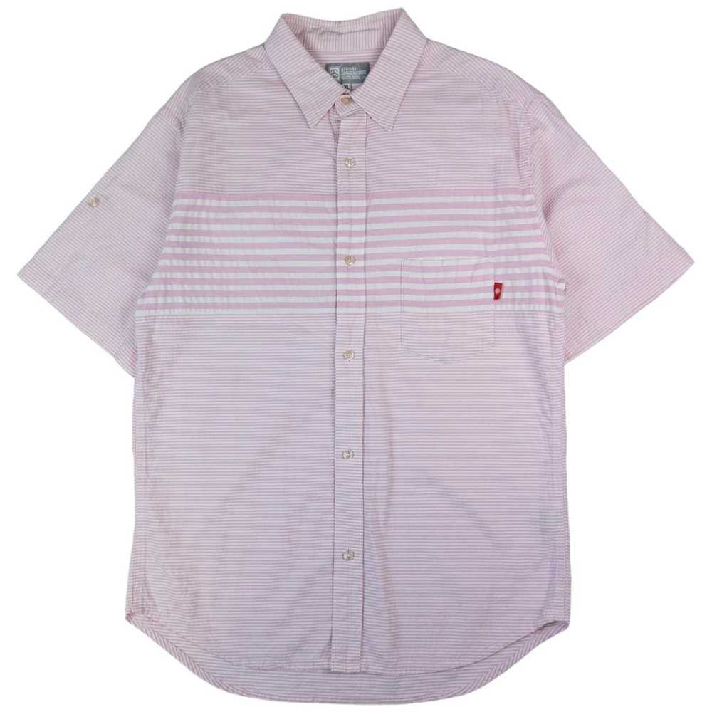 Stussy Vintage Stussy Striped Short Sleeve Button… - image 1