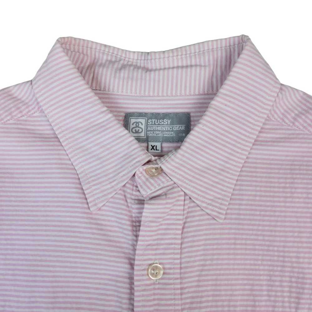 Stussy Vintage Stussy Striped Short Sleeve Button… - image 3