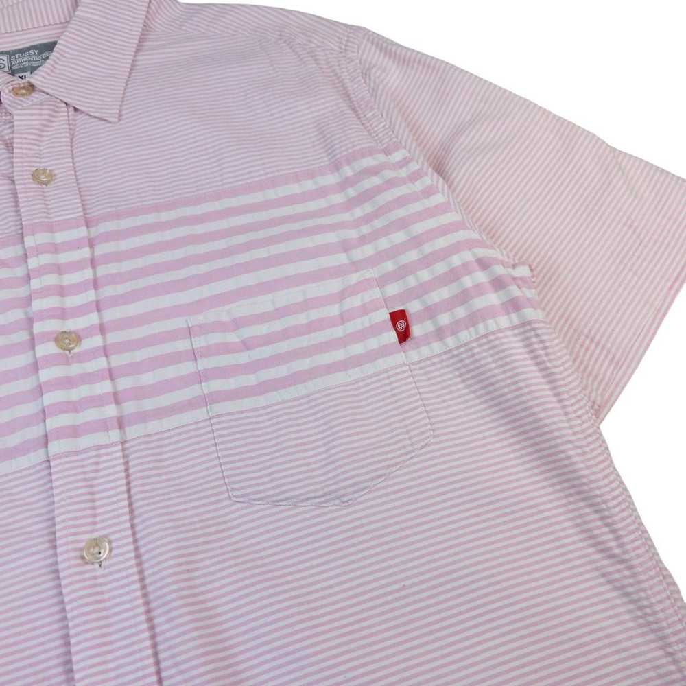 Stussy Vintage Stussy Striped Short Sleeve Button… - image 4