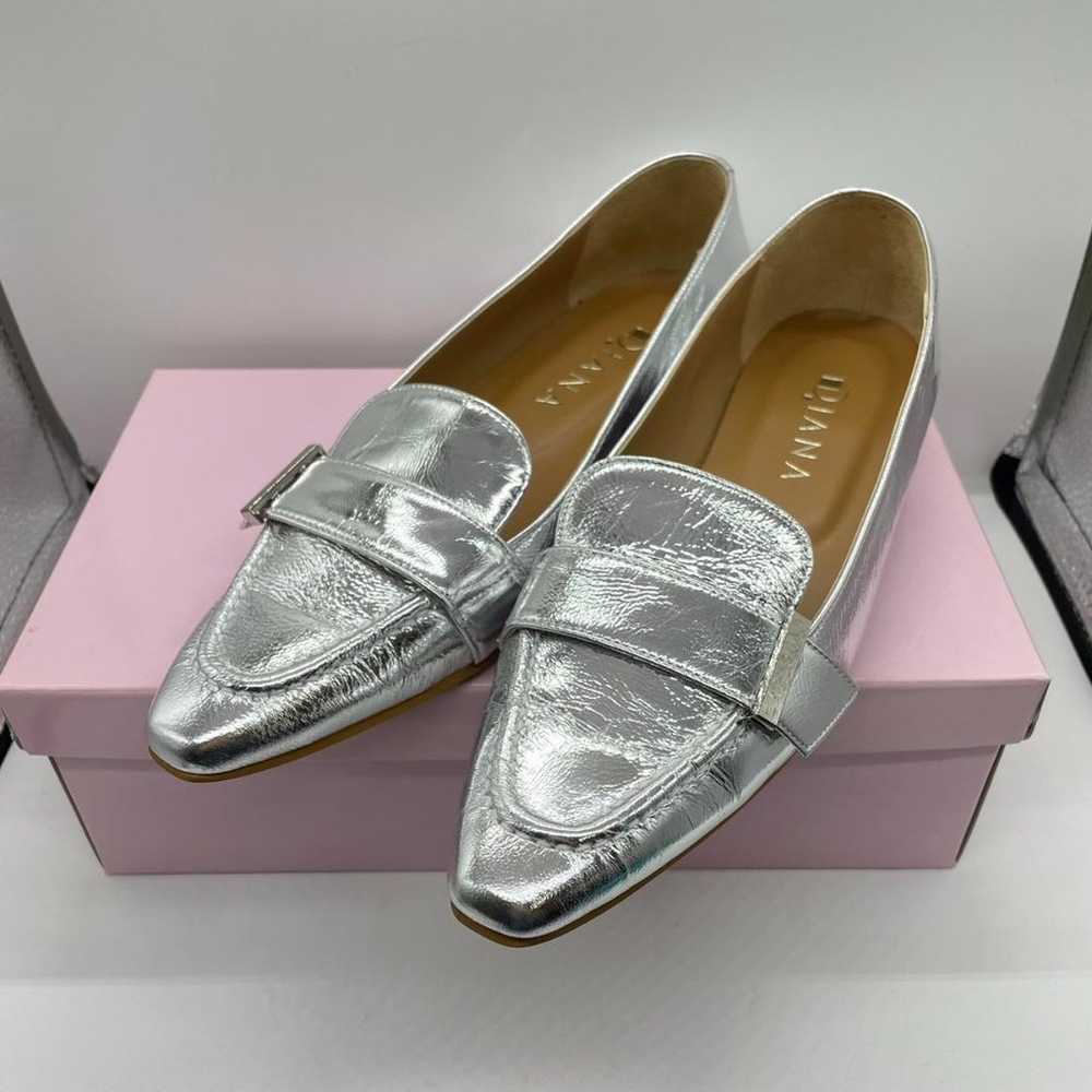 ▼DIANA Silver Flat Shoes Pumps with Box 23cm - image 1