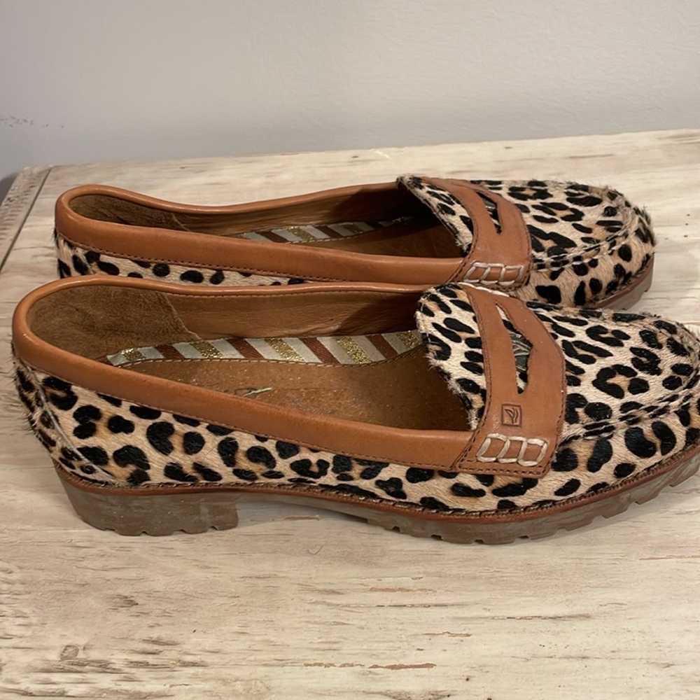 Sperry Calf Hair Leopard Print Top Sider loafers - image 2