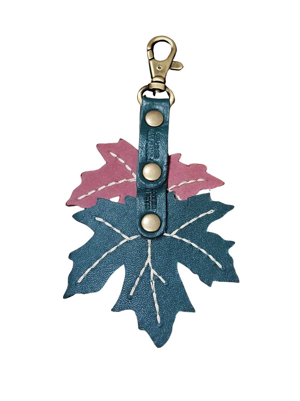 Portland Leather Foxglove & Peacock Maple Keychain - image 4