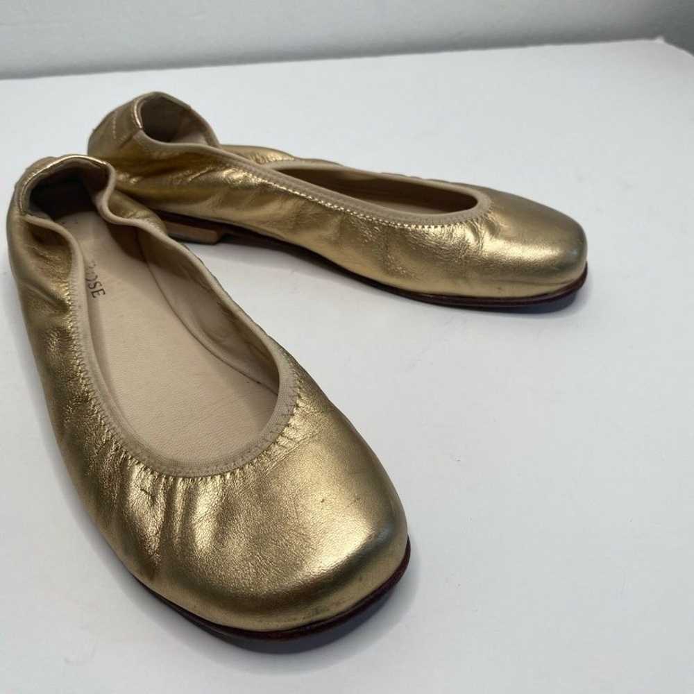 Taryn Rose Gold Leather ballet flats Made in Ital… - image 11