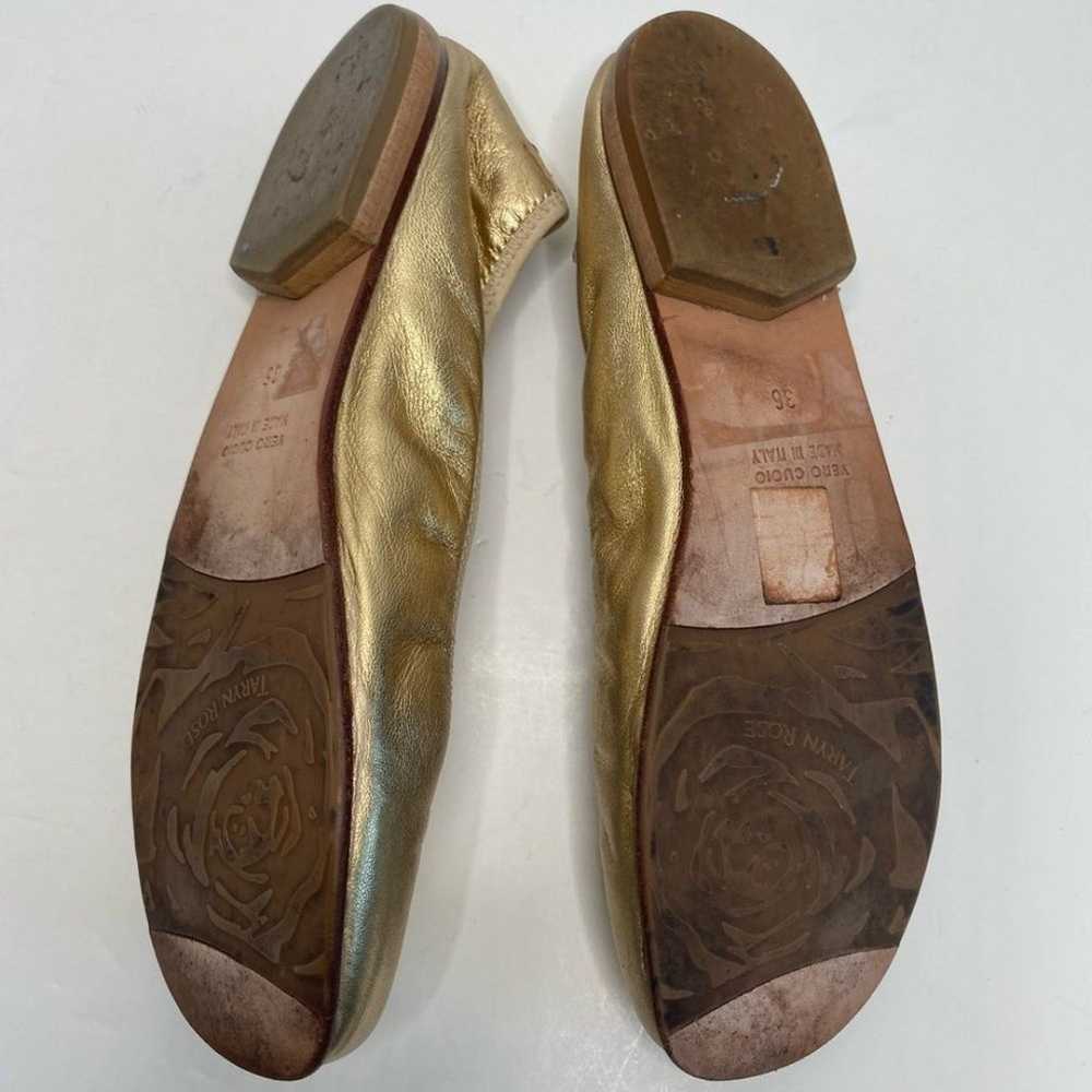 Taryn Rose Gold Leather ballet flats Made in Ital… - image 6