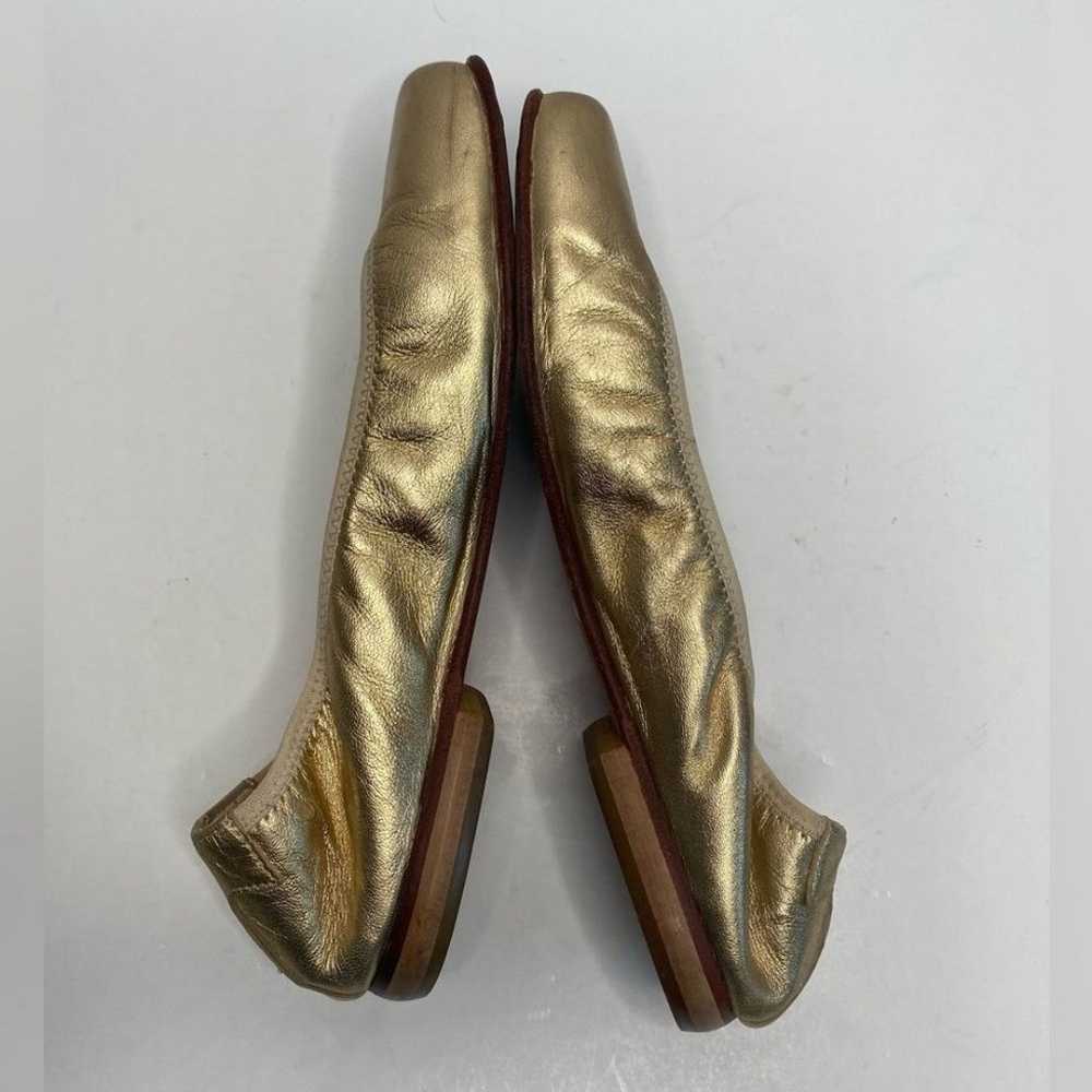 Taryn Rose Gold Leather ballet flats Made in Ital… - image 7