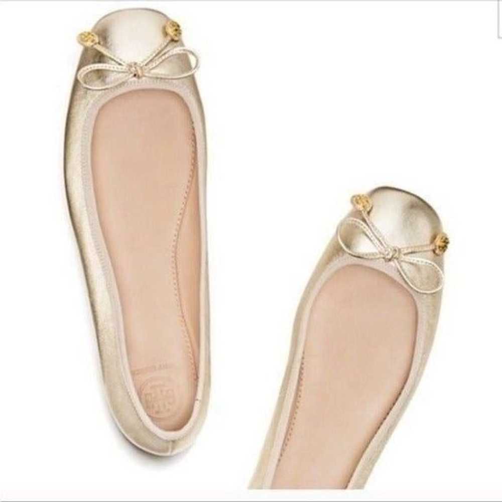 Tory Burch Laila Driver Gold Metallic Ballet Flats - image 2