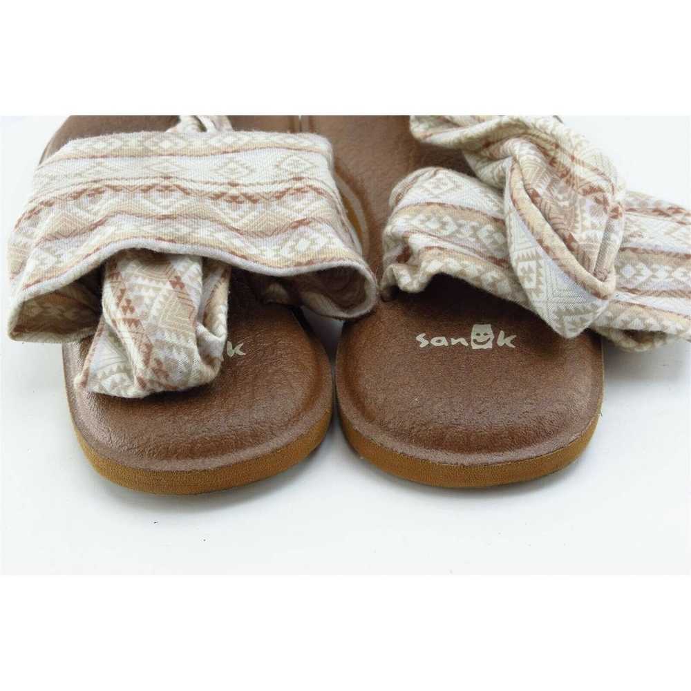 Sanuk Sz 6 M Brown Slingback Fabric Women Sandals - image 5