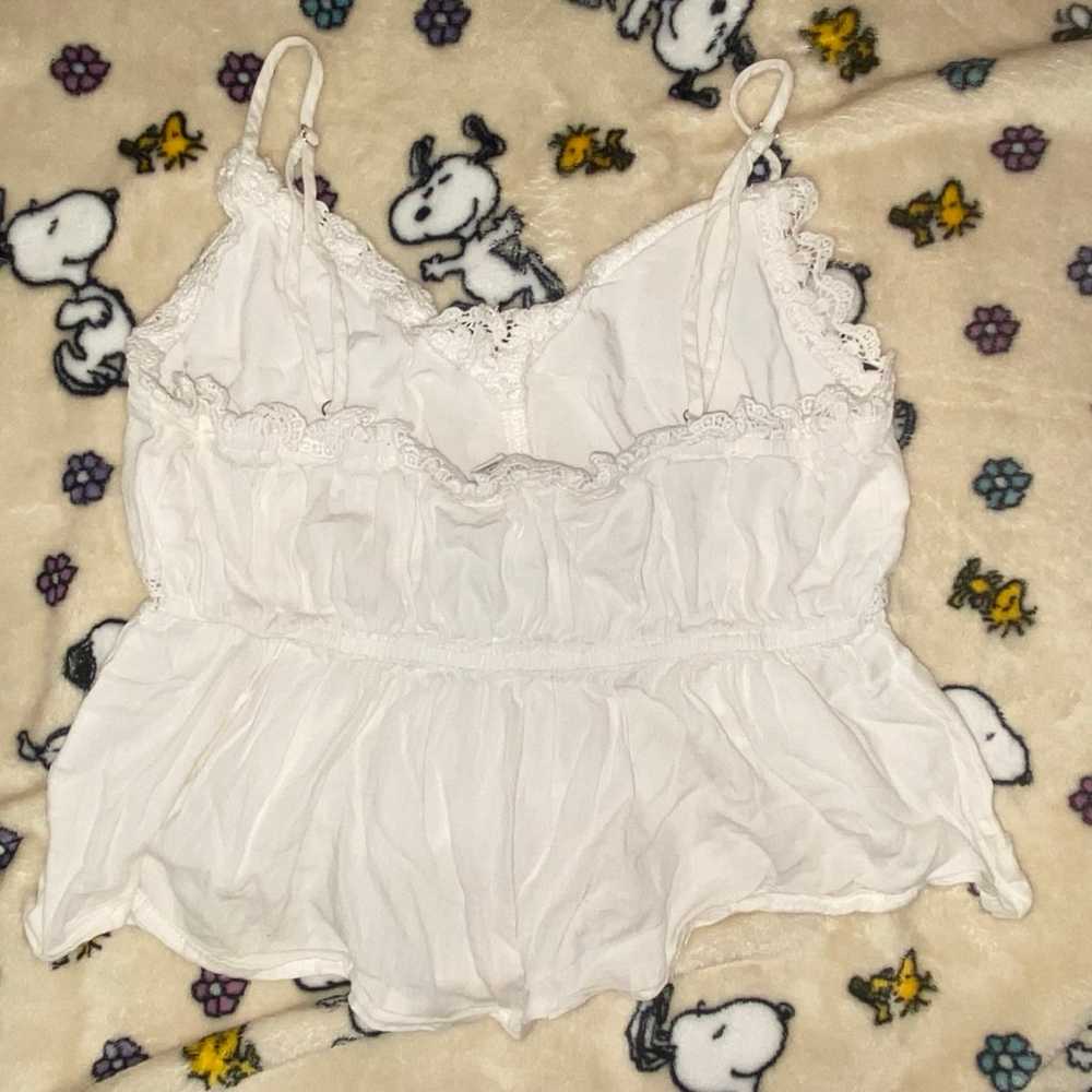 White lace babydoll top with adjustable straps - image 2