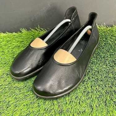 Loints of Holland Black Leather Wedge Ballet