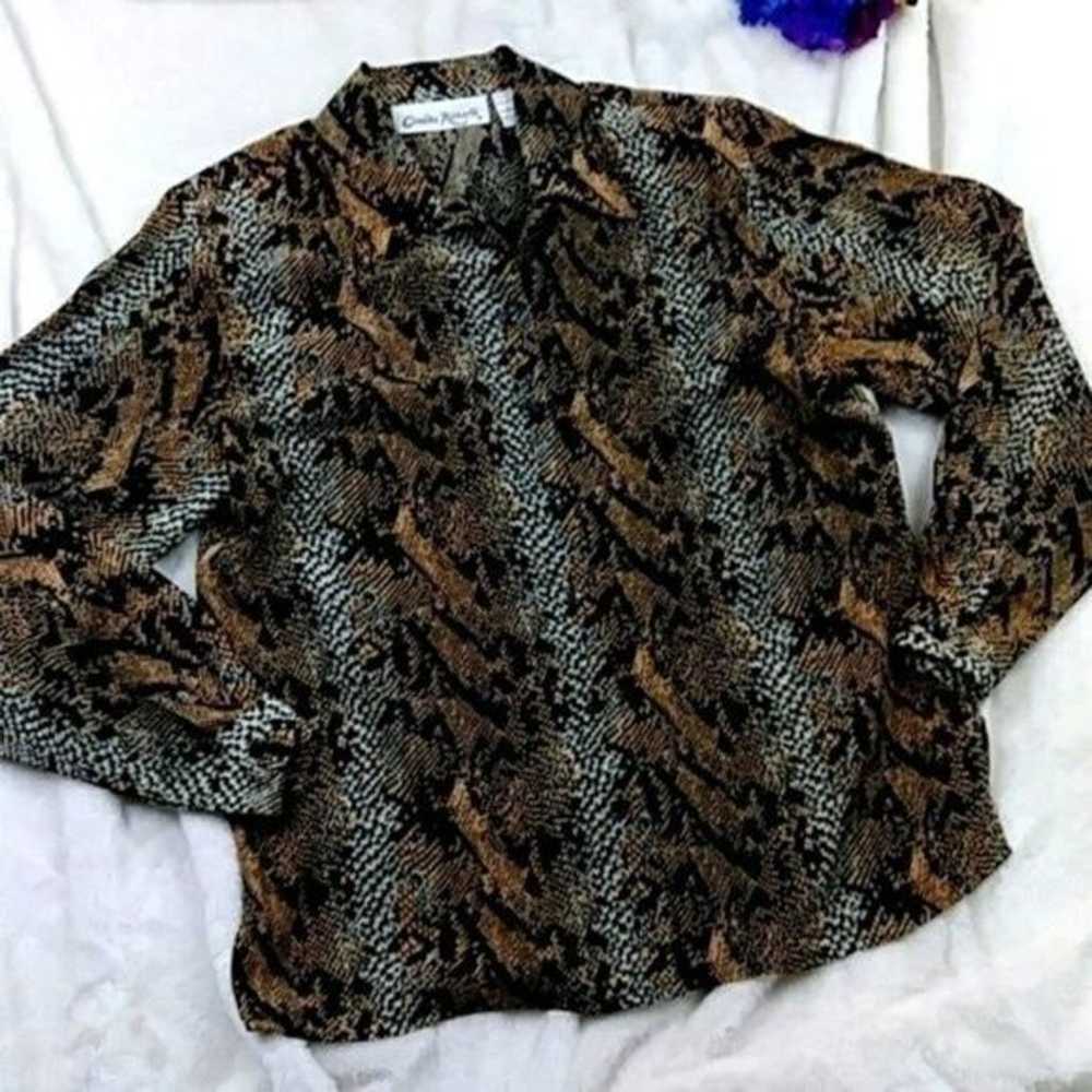 Vintage Claudia Richard Snakeskin Print Top - image 10