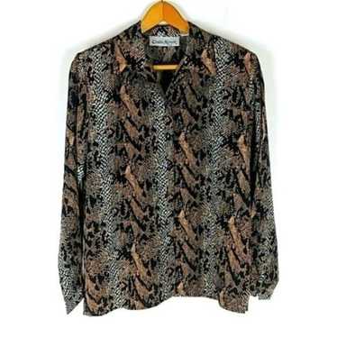 Vintage Claudia Richard Snakeskin Print Top - image 1