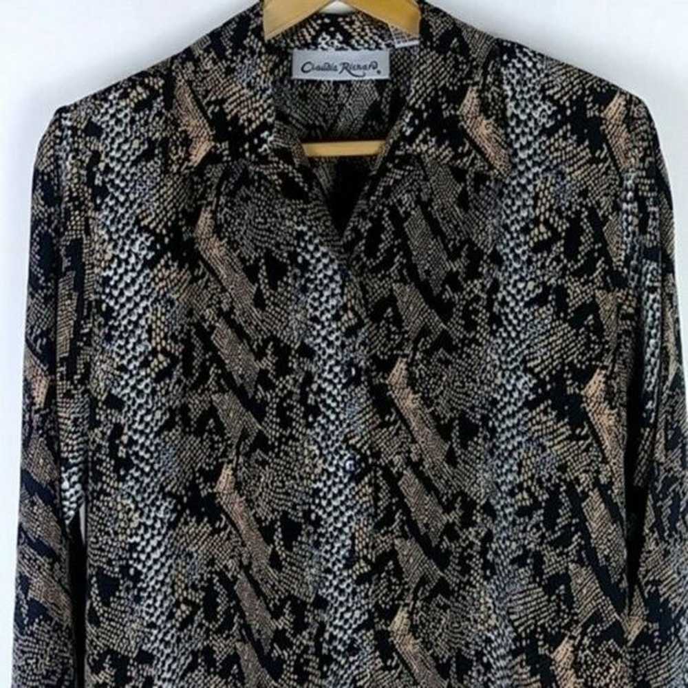 Vintage Claudia Richard Snakeskin Print Top - image 4