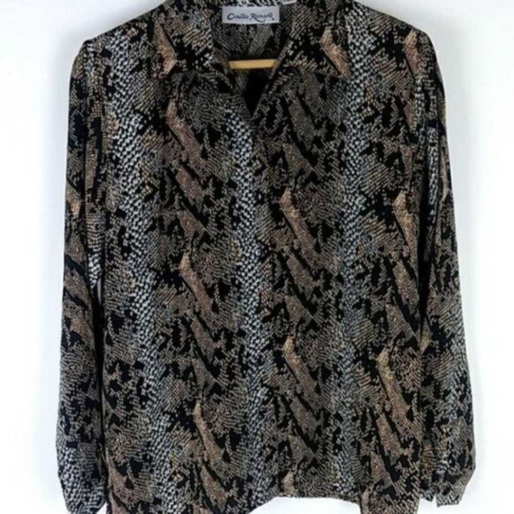 Vintage Claudia Richard Snakeskin Print Top - image 7