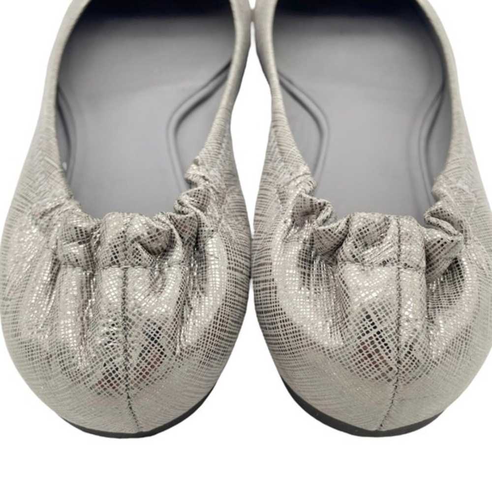 Tory Burch Reva Flat Silver Pewter Leather Large … - image 11