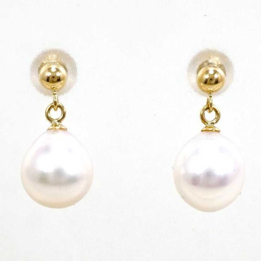 Other Other K18 Yellow Gold Pearl Earrings Metal … - image 1