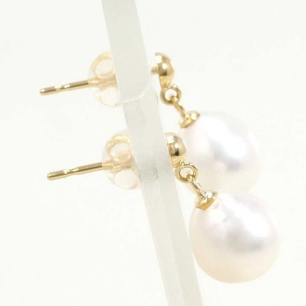 Other Other K18 Yellow Gold Pearl Earrings Metal … - image 2