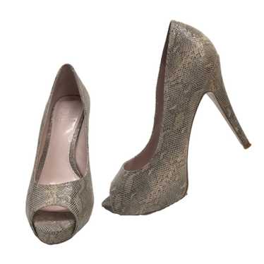 J. LITVACK Women's Heels 8 Leather Nude Snakeskin… - image 1