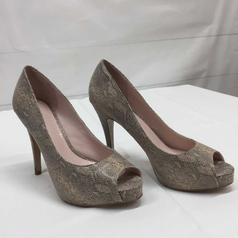 J. LITVACK Women's Heels 8 Leather Nude Snakeskin… - image 3