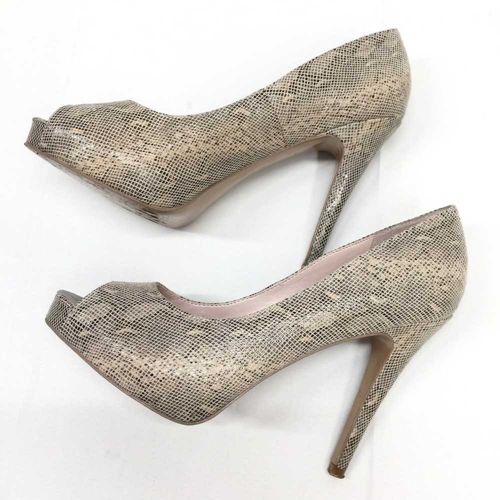 J. LITVACK Women's Heels 8 Leather Nude Snakeskin… - image 4