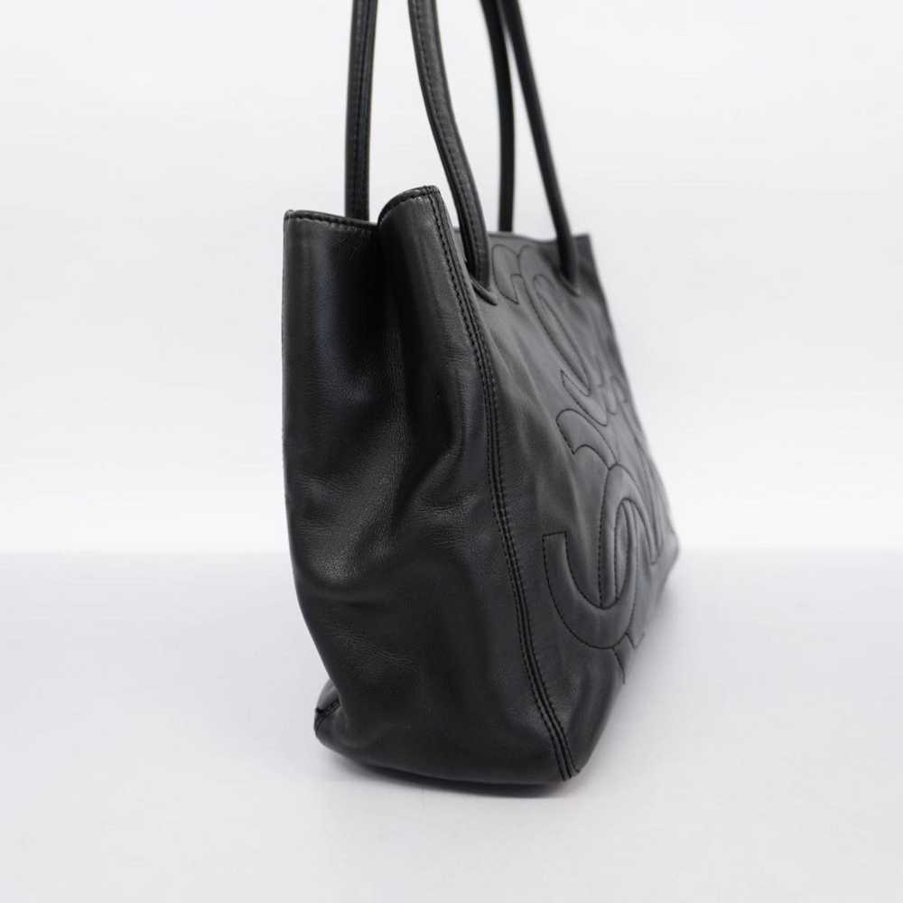 Chanel Triple Coco Black Leather Tote Bag (Pre-Ow… - image 4