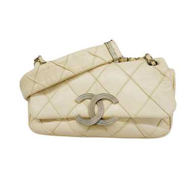 Chanel Wild Stitch White Leather Shoulder Bag (Pr… - image 1