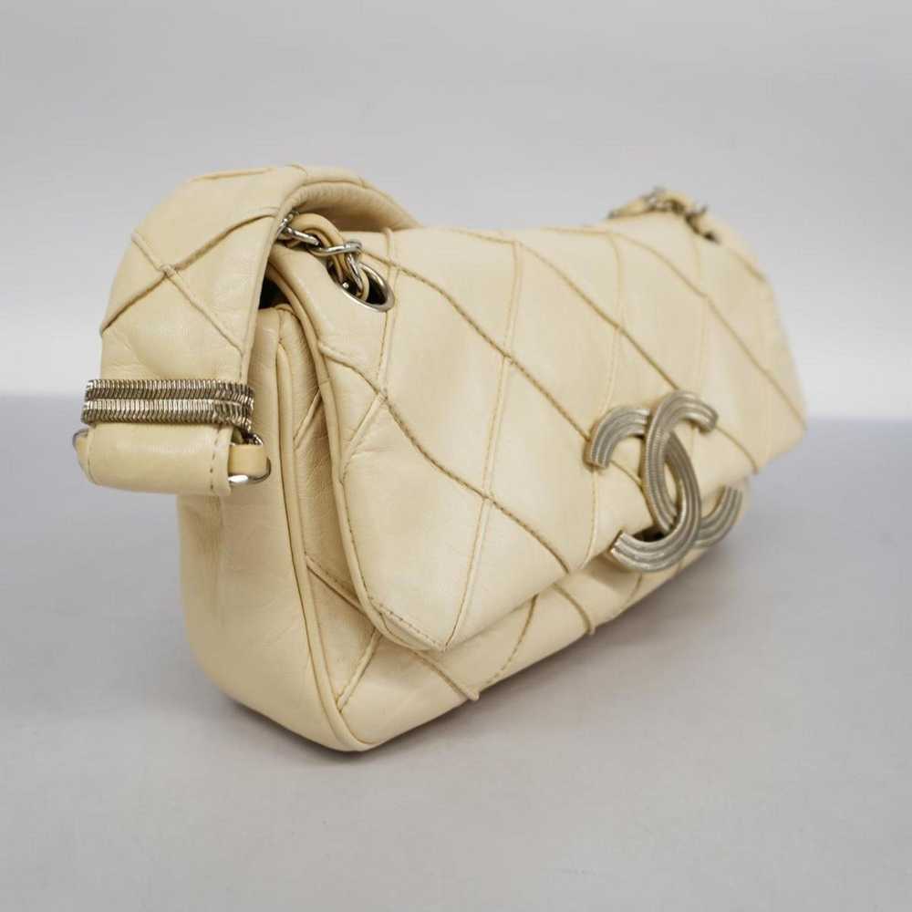 Chanel Wild Stitch White Leather Shoulder Bag (Pr… - image 4