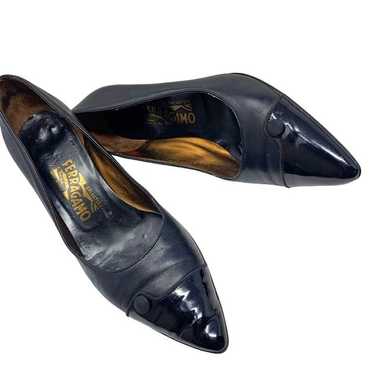 Salvatore Ferragamo Black Leather Patent Leather C