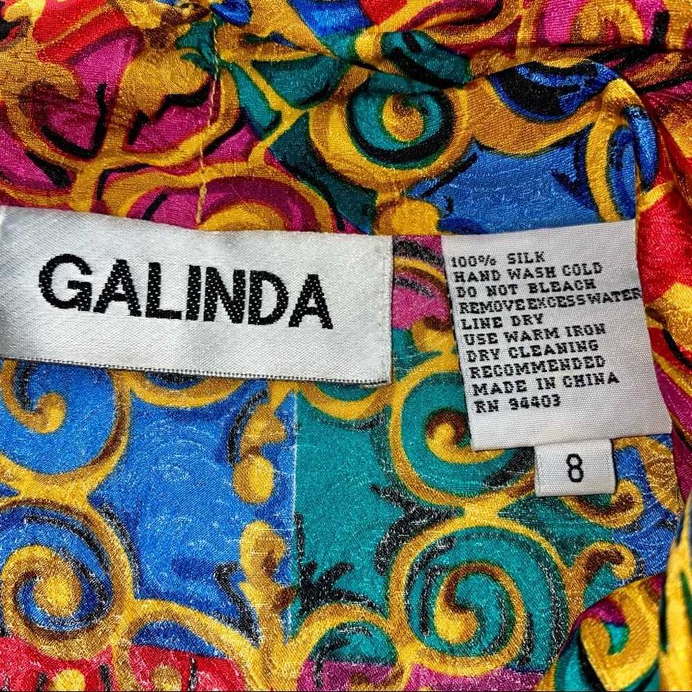 Vintage Galinda Silk Scroll Brocade Top - image 3